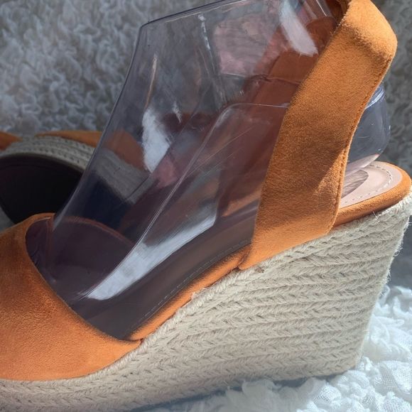 Huiyuzhi platform wedges, velvet, tie up, color camel brown, size 8.5 - Picture 7 of 13